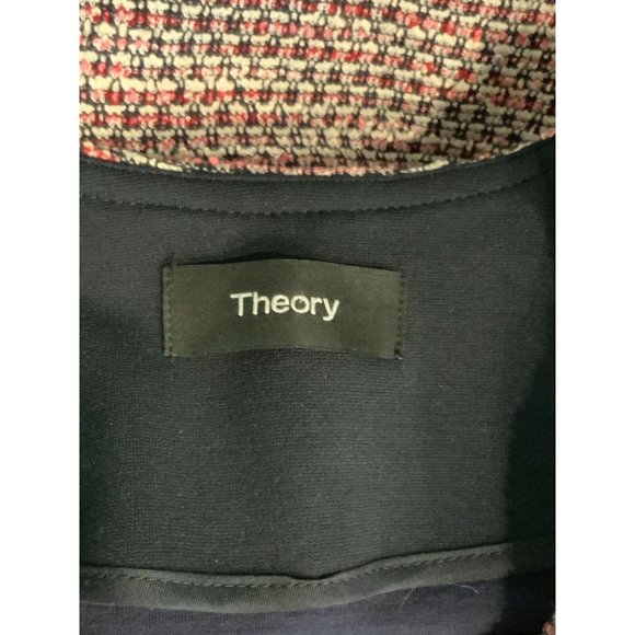 Theory Pink, Blue & White Tweed Zip-Up Jacket, Size 10 - Picture 7 of 7
